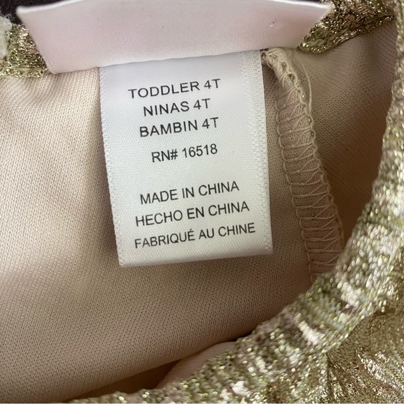 Girls Sheer Gold Leopard Print Boutique Dress with beige under lining. Very nice - Picture 9 of 9